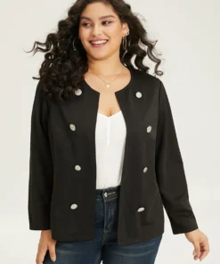 Halloween Solid Buckle Detail Jacket -Clothing Shop 418480111 gx c6ea67ec 2e05 440b aa95 cd8087a209c8