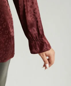 Solid Knot Neck Frill Trim Flutter Sleeve Blouse 17 Solid Knot Neck Frill Trim Flutter Sleeve Blouse -Clothing Shop 419342727 cv