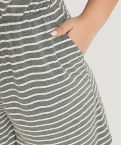 Striped Print Pocket Ties Elastic Waist Jumpsuit -Clothing Shop 419502906 ko 49b7943c 702e 4a83 9ad2 77f4155d1c70