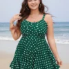 Polka Dot Crossover Ruched Flutter Hem Swim Dress -Clothing Shop 41 fb98e130 a5aa 4434 9de0 9c8ae8813811