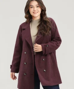 Solid Suit Collar Pocket Double Breasted Blazer -Clothing Shop 420292998 zb 7df8aba6 6aec 4a41 ac02 5b051faeca8f