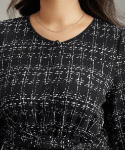 Textured Button Up Elastic Waist Belted Jumpsuit -Clothing Shop 420432988 yg