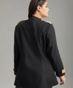 Lapel Collar Patchwork Double Breasted Pocket Coat 13 Lapel Collar Patchwork Double Breasted Pocket Coat -Clothing Shop 420657936 gi