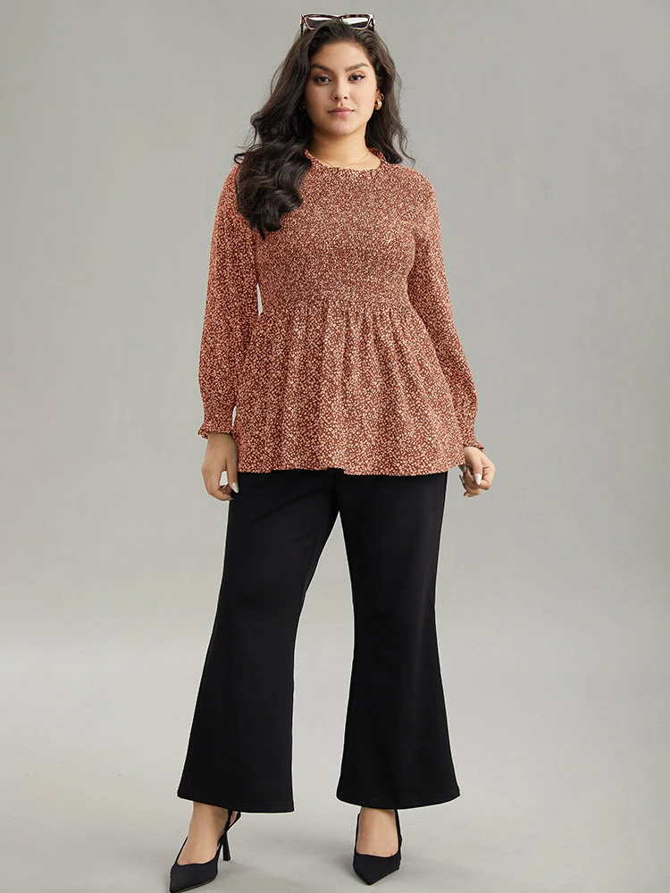 Ditsy Floral Stand Collar Shirred Frill Trim Blouse 17 Ditsy Floral Stand Collar Shirred Frill Trim Blouse - Image 15