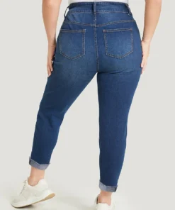 Very Stretchy High Rise Distressed Detail Raw Hem Jeans -Clothing Shop 421236994 xv 07a5d5bc 1054 4604 a85f 1704d48b5721