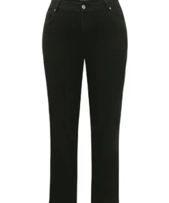 Solid High Rise Black Wash Jeans -Clothing Shop 421942806 tm