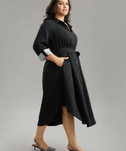 Patchwork Button Through Arc Hem Tab Sleeve Dress 13 Patchwork Button Through Arc Hem Tab Sleeve Dress -Clothing Shop 422627658 qf 2e2704b9 b67f 4687 b2fb bd6061c462c1