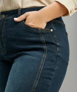 Very Stretchy Seam Detail Stitch Jeans -Clothing Shop 423422069 ez