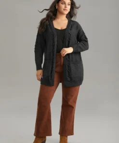 Supersoft Essentials Textured Heather Pocket Cardigan -Clothing Shop 424283781 no