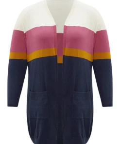 Supersoft Essentials Contrast Open Front Tunic Cardigan -Clothing Shop 424518711 dg