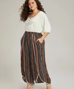 Rainbow Print Wrap Hem Pocket Button Detail Jumpsuit -Clothing Shop 42492208 ho