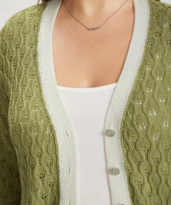 Two Tone Patchwork Cut Out Button Down Cardigan 27 Two Tone Patchwork Cut Out Button Down Cardigan -Clothing Shop 425577122 as