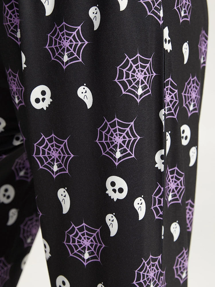 Halloween Skull & Spider Web Print Pocket Sleep Pants 9 Halloween Skull & Spider Web Print Pocket Sleep Pants - Image 7