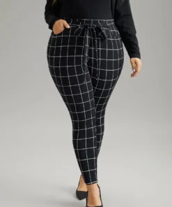 Plaid Elastic Waist Ties Bodycon Pants 14 Plaid Elastic Waist Ties Bodycon Pants -Clothing Shop 425695423 mm