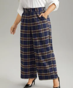 Plaid Pocket Eyelet Belted Straight Leg Pants -Clothing Shop 425706312 lv 5327ea5b 5104 412b b166 593fe7ac1246