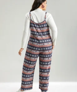 Snowflake Graphic Pocket Overall Cami Jumpsuit -Clothing Shop 427013883 kg
