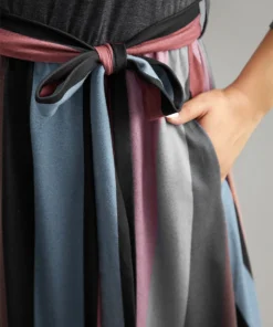 Striped Contrast Patchwork Belted Dress -Clothing Shop 427164904 tj a5a7a3ad e429 4d68 98ed 2d43dd05f3f6