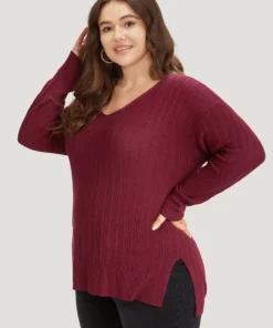 Supersoft Essentials Plain Rib Knit Split Side Pullover 13 Supersoft Essentials Plain Rib Knit Split Side Pullover -Clothing Shop 428613669 vx 8a1a0a80 0050 499c 8f15 3513abcc156f