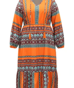 Boho Print Tassel Tie Neck Dress -Clothing Shop 4301585 ar 65f0beb5 4f5d 42bf 9437 fed24946bdf2