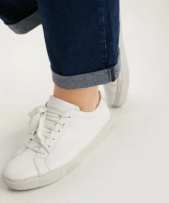 Plain Roll Hem Zipper Fly Jeans -Clothing Shop 43193458 zt