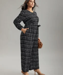 Textured Button Up Elastic Waist Belted Jumpsuit -Clothing Shop 431974657 dd