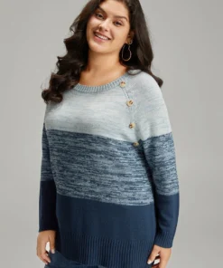 Colorblock Contrast Heather Button Detail Pullover 25 Colorblock Contrast Heather Button Detail Pullover -Clothing Shop 432107382 kn 398c730a ec4d 437d ace6 e6bca41356df