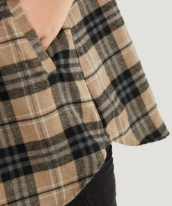 Plaid Flap Pocket Curved Hem Shacket 20 Plaid Flap Pocket Curved Hem Shacket -Clothing Shop 432522831 cj