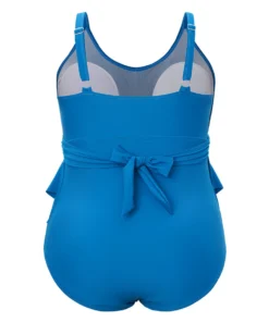 Lightly Lined Bow Asymmetrical Ruffle One Piece Swimsuit -Clothing Shop 433375277 gu