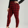 Plaid Elastic Waist High Rise Skinny Leggings 1 Plaid Elastic Waist High Rise Skinny Leggings -Clothing Shop 433538078 fo