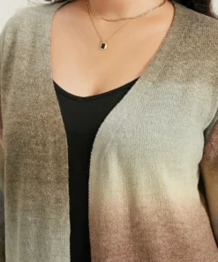 Ombre Fringe Trim Open Front Cardigan 16 Ombre Fringe Trim Open Front Cardigan -Clothing Shop 433861617 lr