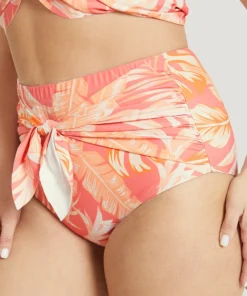 Plant Print Knotted Front Bikini Bottom -Clothing Shop 434005513 hf