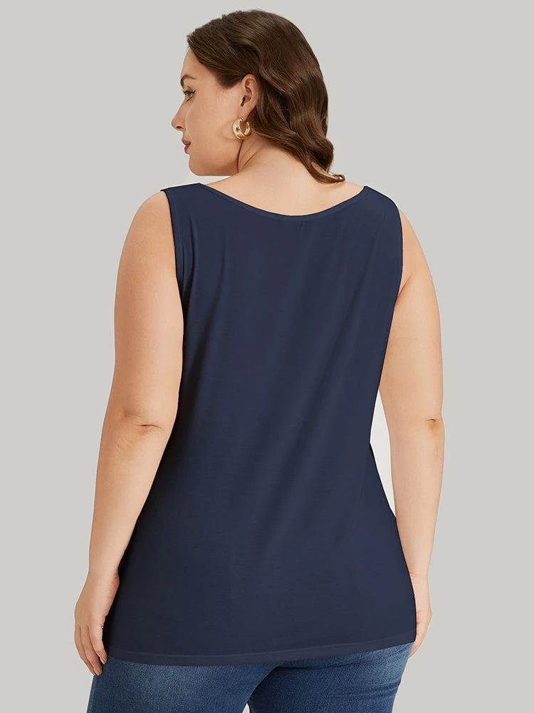 Supersoft Essentials Plain Square Neck Skinny Tank Top 18 Supersoft Essentials Plain Square Neck Skinny Tank Top - Image 16