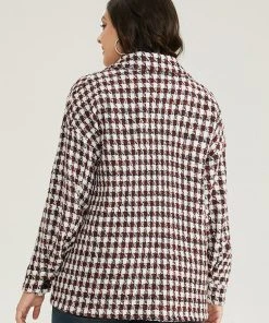 Halloween Gingham Tweed Plisse Double Breasted Coat -Clothing Shop 434839305 uw