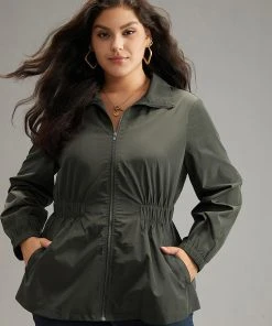 Wind-Resistant Waistline Inside Zipper Fly Windbreaker
