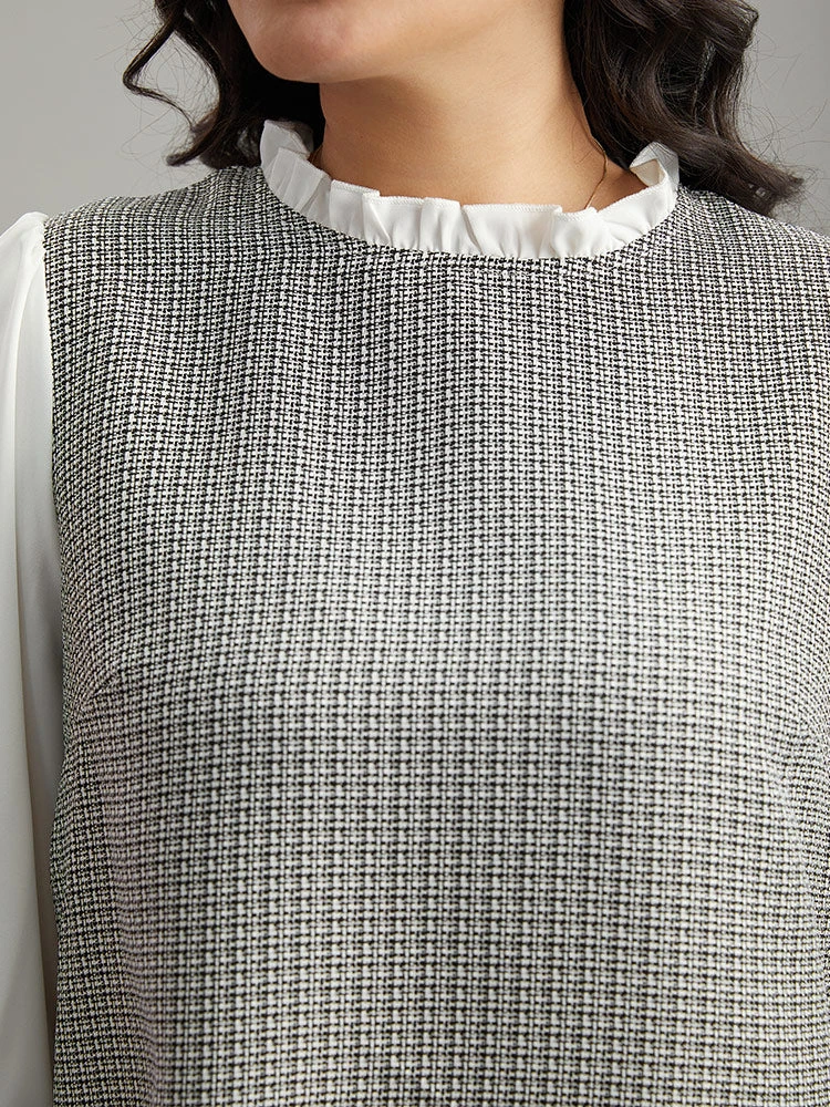 Gingham Ruffles Patchwork Frill Trim Blouse 10 Gingham Ruffles Patchwork Frill Trim Blouse - Image 8