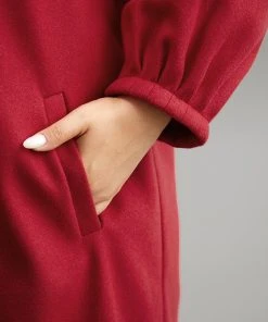 Lapel Collar Pocket Button Up Coat -Clothing Shop 440279293 xv