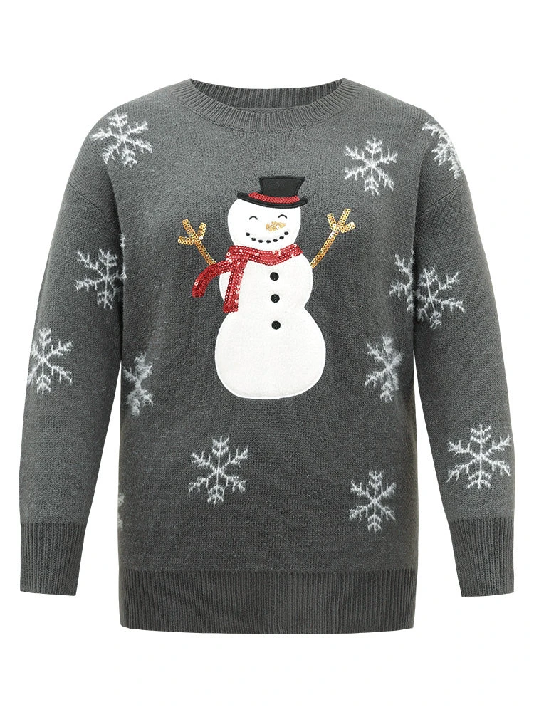 Sequin Christmas Graphic Drop Shoulder Pullover 9 Sequin Christmas Graphic Drop Shoulder Pullover - Image 7