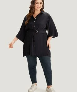 Halloween Plain Button Up Shirt Collar Buckle Detail Coat -Clothing Shop 442060032 ja d3b3cb05 9012 40d5 b32f 9a97758a24dd