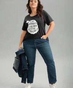 Christmas Print Round Neck Roll Sleeve T-shirt 26 Christmas Print Round Neck Roll Sleeve T-shirt -Clothing Shop 442892215 yf 2e94fd43 13b1 4077 bb96 0d371cf976f8