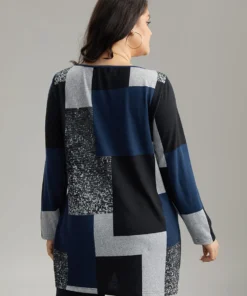 Colorblock Contrast Round Neck T-shirt -Clothing Shop 443191444 cw dccf0460 200b 4a27 b2b0 480026cc90de