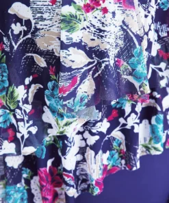 Floral Print Asymmetrical Tiered Hem Ruffles One Piece Swimsuit -Clothing Shop 44507895 op