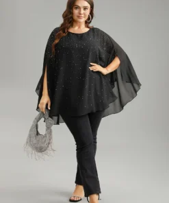 Chiffon Rhinestone Split Dolman Sleeve Blouse -Clothing Shop 44556381 ma eed7f9c3 df2a 4254 8572 51ef92ff1e6d