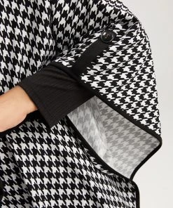 Houndstooth Dolman Sleeve Lapel Collar Belted Coat -Clothing Shop 446735436 jf b63e8175 57b0 4788 a731 bf30274cd2bb