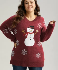 Sequin Christmas Graphic Drop Shoulder Pullover 21 Sequin Christmas Graphic Drop Shoulder Pullover -Clothing Shop 447188249 aj