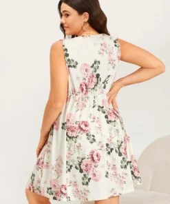 Floral Print Pocket Lace Panel Overlap Collar Tank Sleep Dress 11 Floral Print Pocket Lace Panel Overlap Collar Tank Sleep Dress -Clothing Shop 448079585 zy