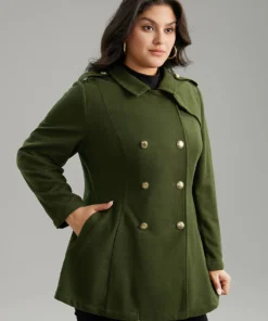 Plain Double Breasted Lapel Collar Coat -Clothing Shop 449380411 kj d821430c 02bb 4e22 b10b a7d8aa279522