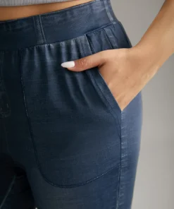 Denim Effect Prin Elastic Waist Flare Leg Leggings 15 Denim Effect Prin Elastic Waist Flare Leg Leggings -Clothing Shop 449461007 nm