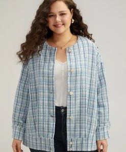 Gingham Buckle Detail Button Through Jacket 16 Gingham Buckle Detail Button Through Jacket -Clothing Shop 4498898 fg