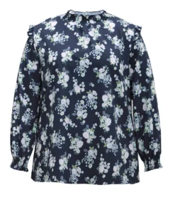 Ruffle Trim Floral Print Shirred Blouse -Clothing Shop 4512712 jo b4727c9b 7b3f 4d4a bc06 78466c699bd4