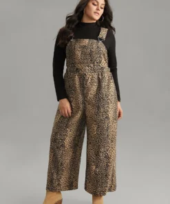 Leopard Adjustable Straps Patched Pocket Jumpsuit 9 Leopard Adjustable Straps Patched Pocket Jumpsuit -Clothing Shop 451967220 id